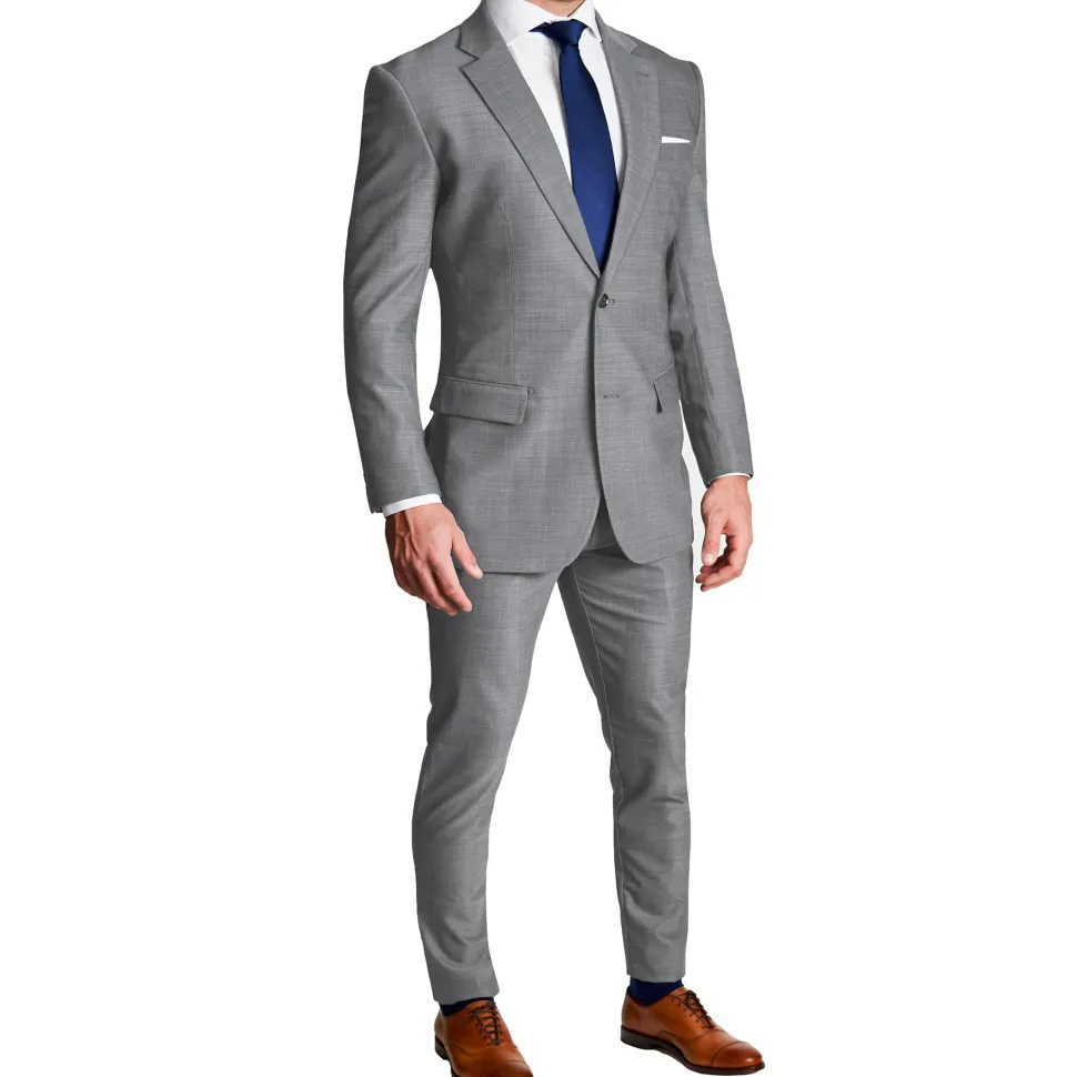 State and Liberty Athletic Fit Stretch Suit Pants - Heathered Grey