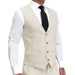 State and Liberty Athletic Fit Stretch Suit Vest - Lightweight Heathered Bamboo