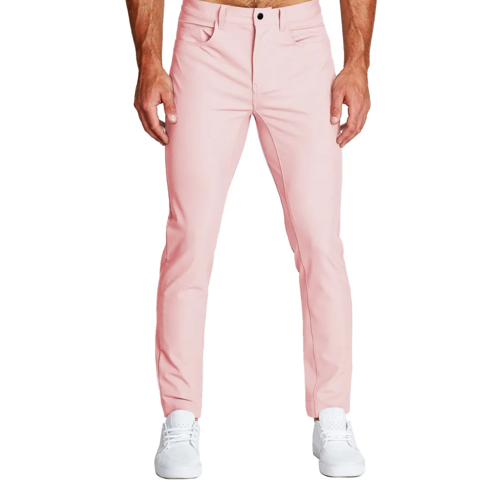 State and Liberty Athletic Fit Stretch Tech Chino - Coral Pink