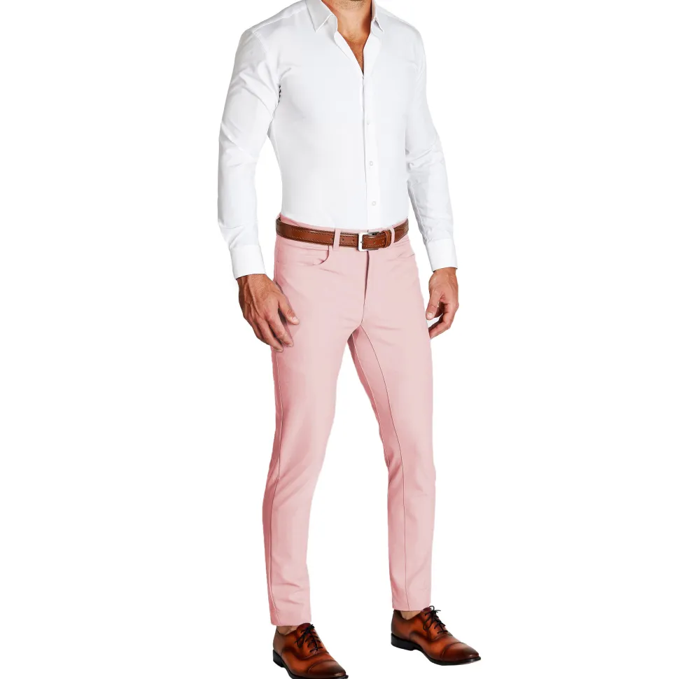 State and Liberty Athletic Fit Stretch Tech Chino - Coral Pink