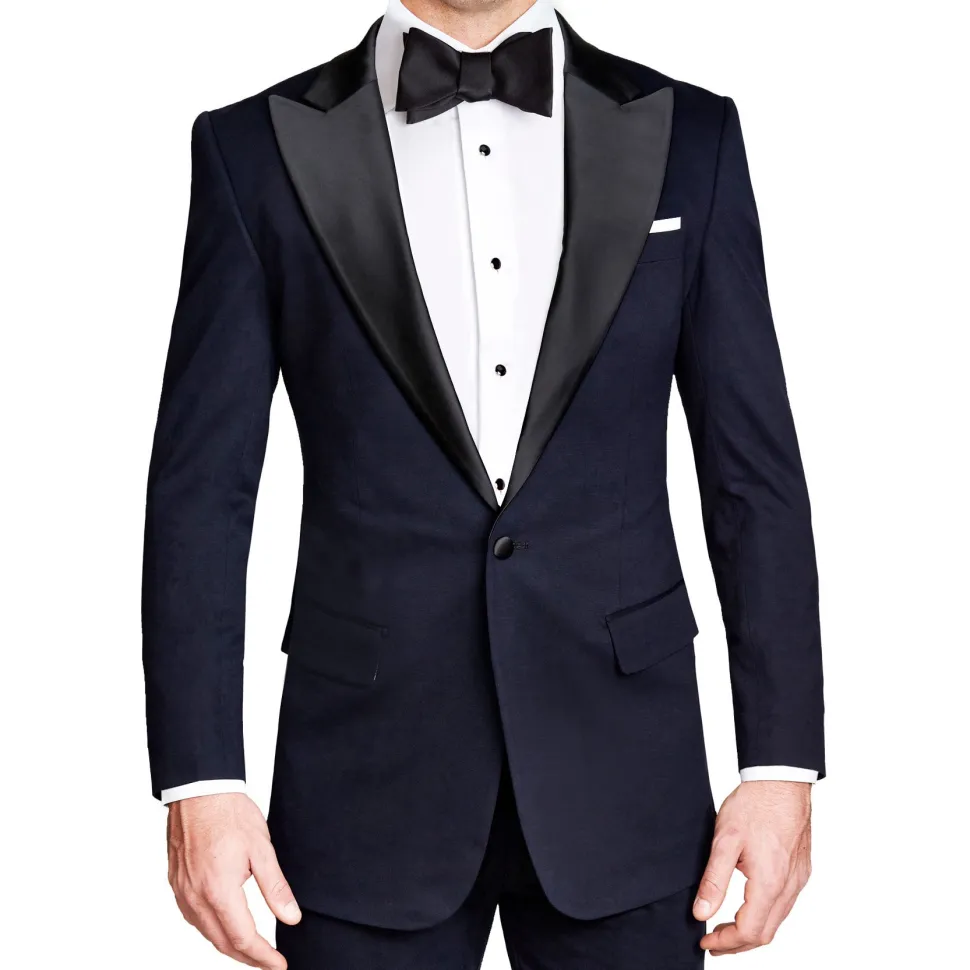 State and Liberty Athletic Fit Stretch Tuxedo - Navy with Peak Lapel