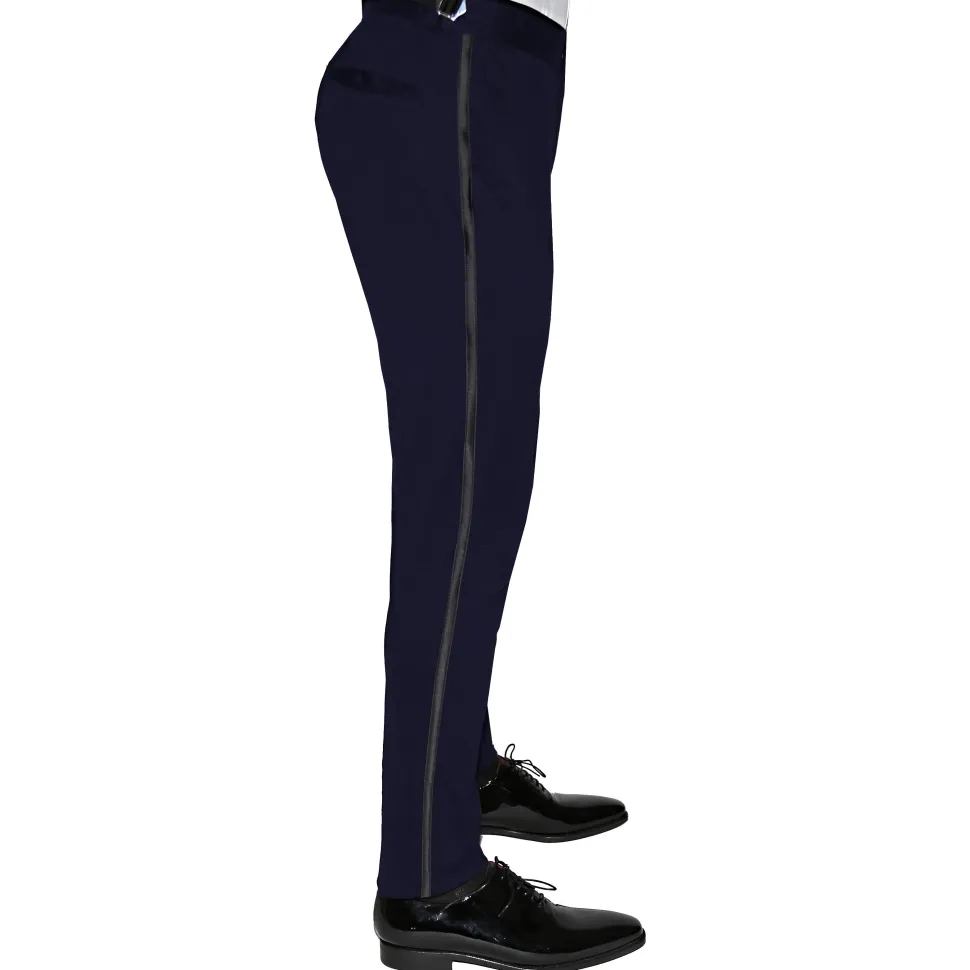 State and Liberty Athletic Fit Stretch Tuxedo - Navy with Peak Lapel