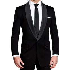State and Liberty Athletic Fit Stretch Tuxedo Jacket - Black with Shawl Lapel
