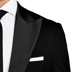 State and Liberty Athletic Fit Stretch Tuxedo - Black with Peak Lapel