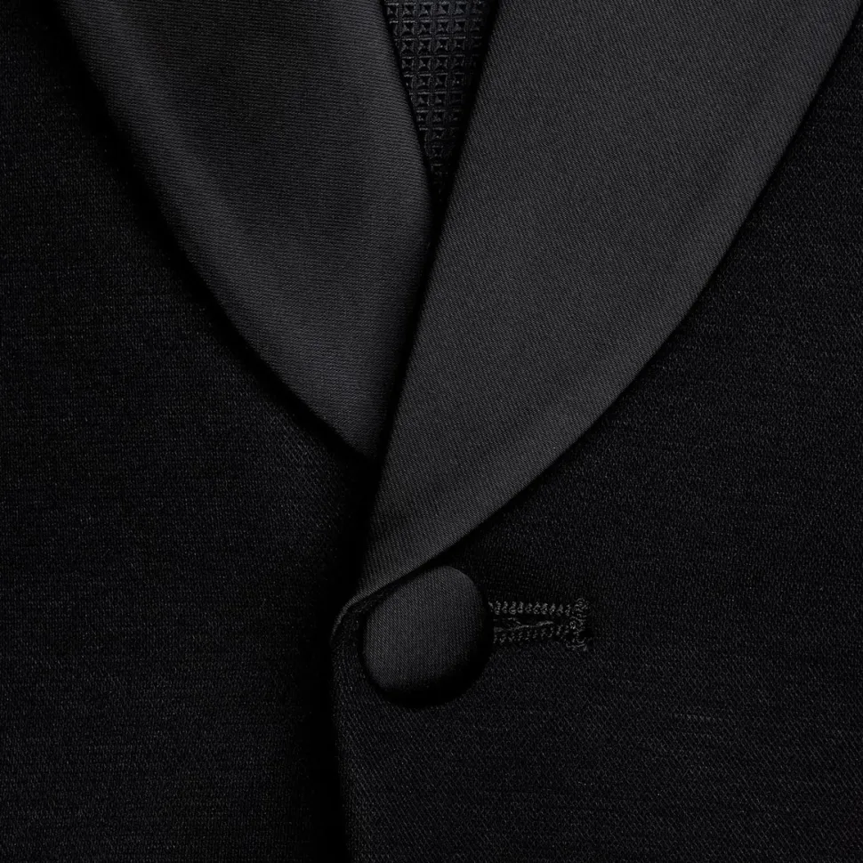 State and Liberty Athletic Fit Stretch Tuxedo - Black with Peak Lapel