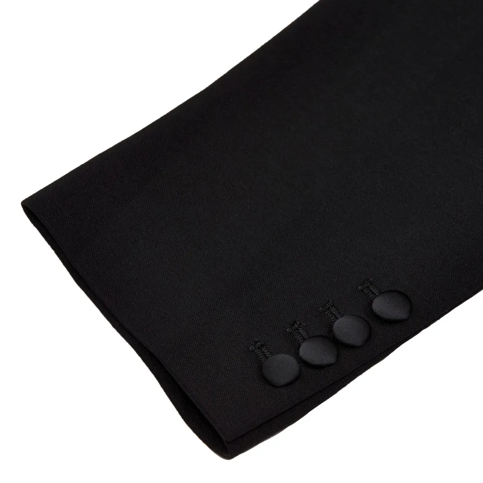 State and Liberty Athletic Fit Stretch Tuxedo - Black with Peak Lapel