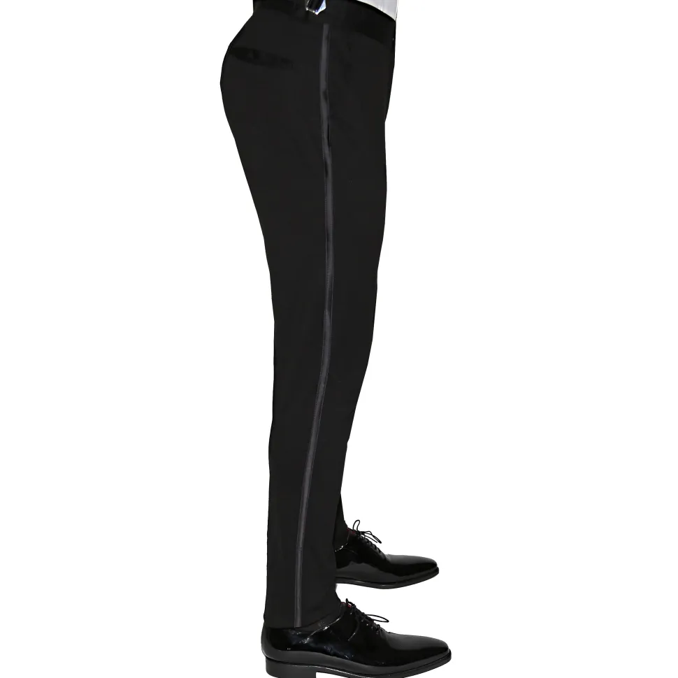 State and Liberty Athletic Fit Stretch Tuxedo - Black with Peak Lapel
