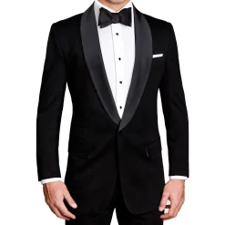State and Liberty Athletic Fit Stretch Tuxedo - Black with Shawl Lapel