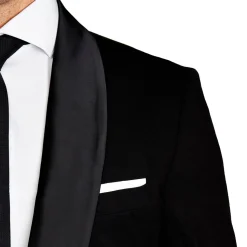 State and Liberty Athletic Fit Stretch Tuxedo - Black with Shawl Lapel