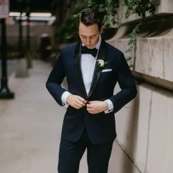 State and Liberty Athletic Fit Stretch Tuxedo - Navy with Shawl Lapel