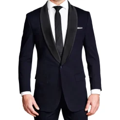 State and Liberty Athletic Fit Stretch Tuxedo Jacket - Navy with Shawl Lapel