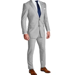 State and Liberty Athletic Fit Suit Pants - Lightweight Heathered Light Grey