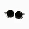 State and Liberty Black Circle Cuff Links