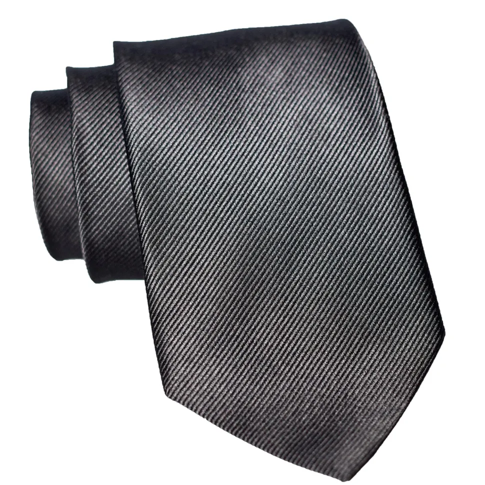 State and Liberty Black Woven Silk Tie