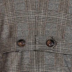 State and Liberty Brown Plaid Double-Breasted Overcoat