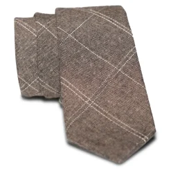 State and Liberty Brown Plaid Tie