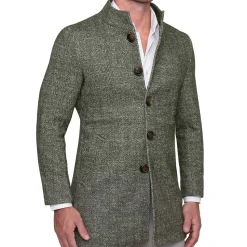 State and Liberty Green Herringbone Overcoat