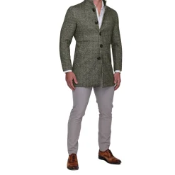 State and Liberty Green Herringbone Overcoat
