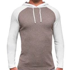 State and Liberty Knit Cotton-Silk Blend Hoodie - White & Brown