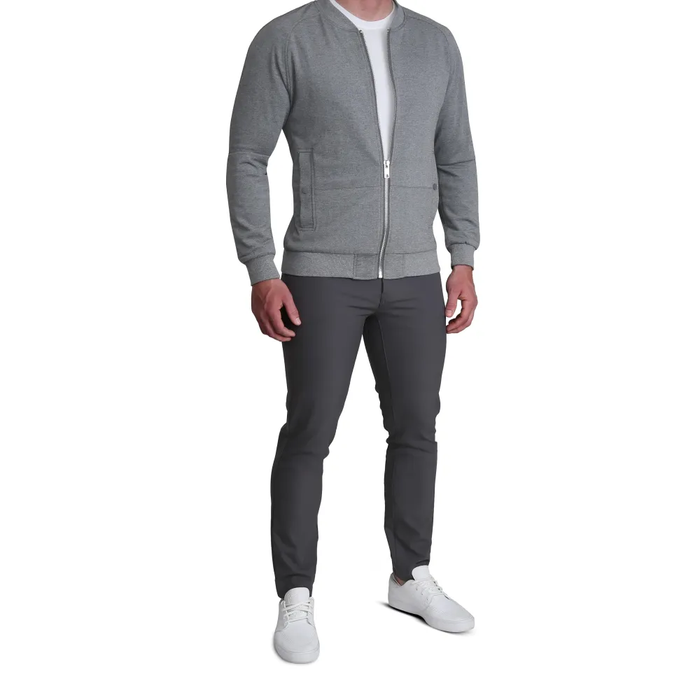 State and Liberty Knit Stretch Bomber - Grey