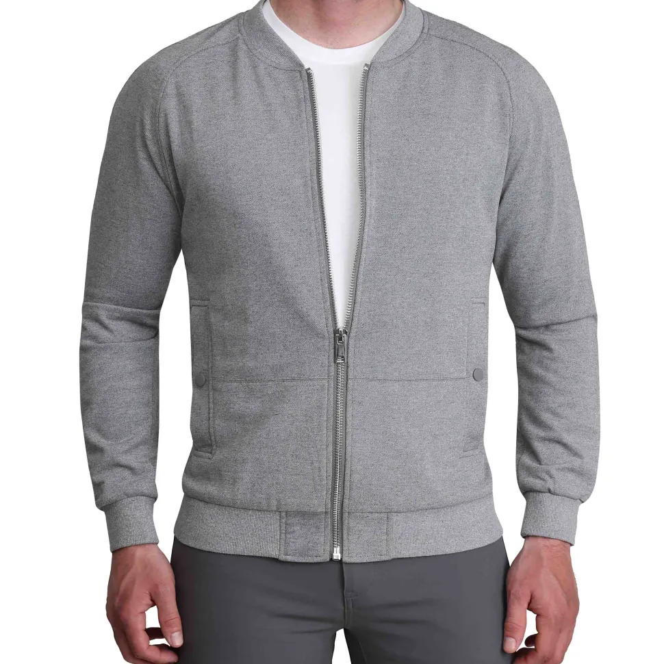 State and Liberty Knit Stretch Bomber - Grey