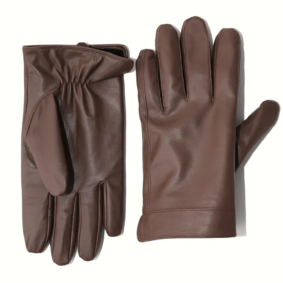 State and Liberty Leather Gloves - Dark Brown