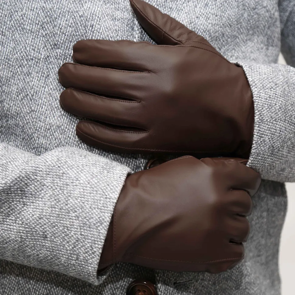 State and Liberty Leather Gloves - Dark Brown