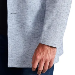 State and Liberty Light Blue Herringbone Overcoat