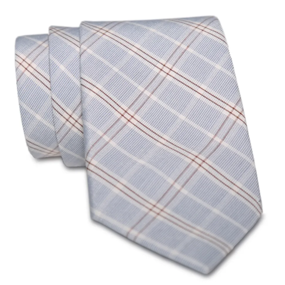 State and Liberty Light Blue Plaid Tie