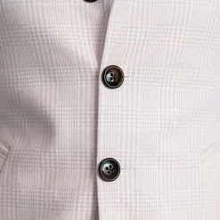 State and Liberty Light Tan Plaid Open Button Overcoat