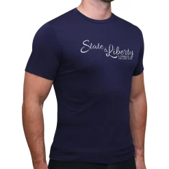 State and Liberty Logo T-Shirt - Navy