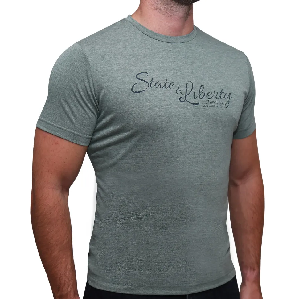 State and Liberty Logo T-Shirt - Olive
