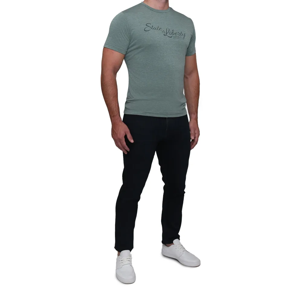 State and Liberty Logo T-Shirt - Olive