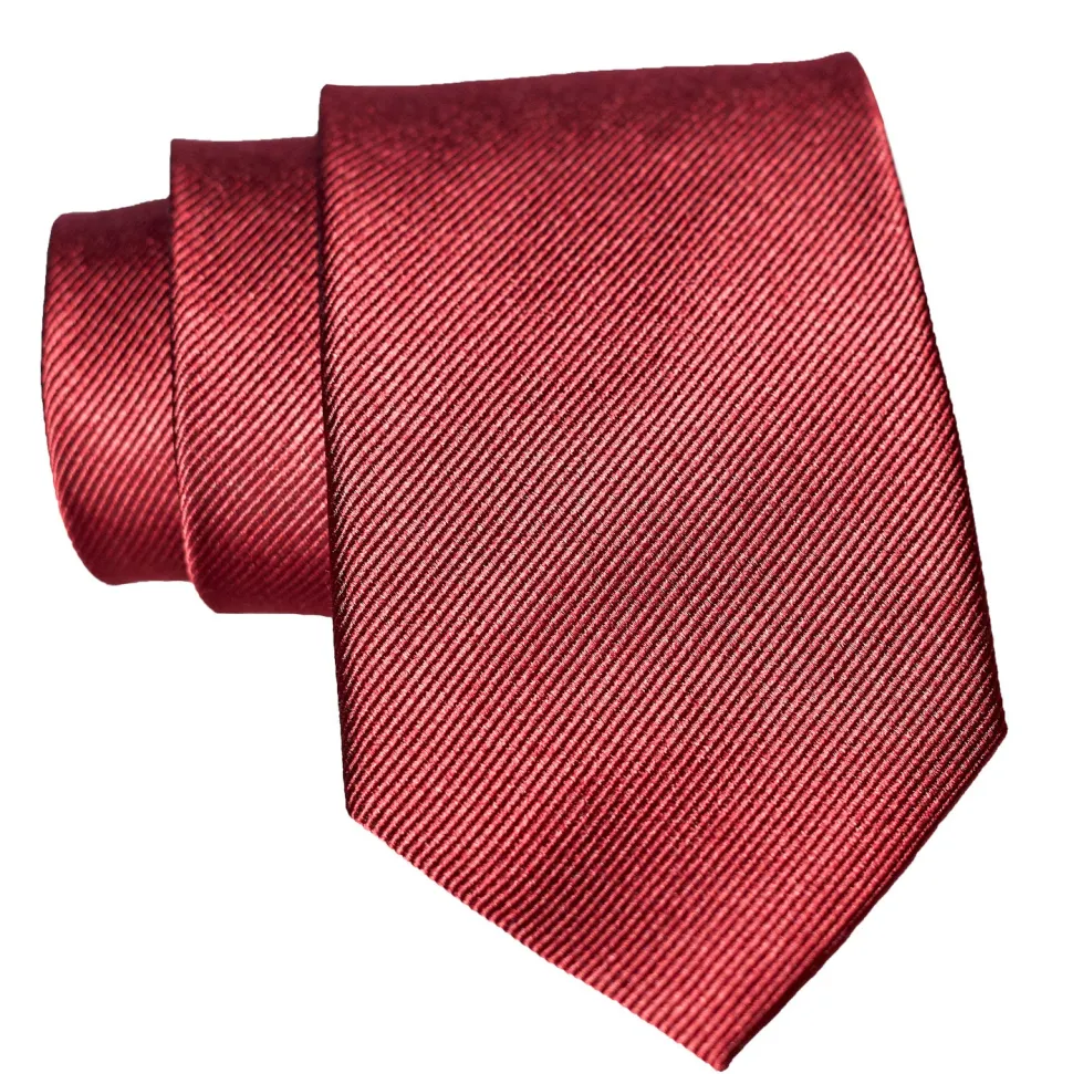 State and Liberty Maroon Woven Silk Tie