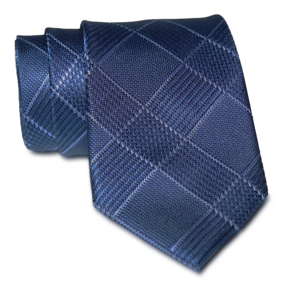 State and Liberty Navy & White Woven Silk Tie