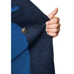 State and Liberty Navy Plaid Double-Breasted Overcoat