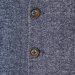 State and Liberty Open Button Overcoat - Navy Herringbone