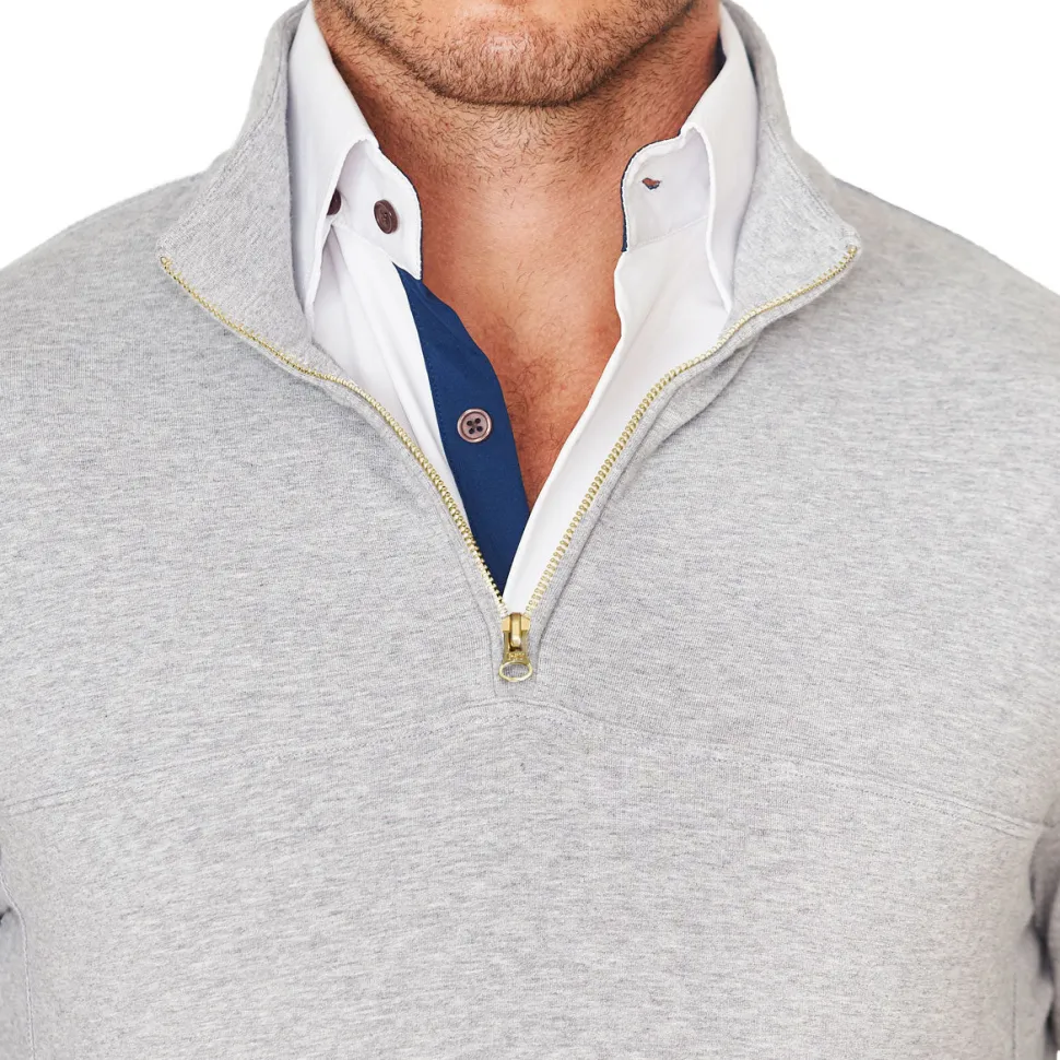 State and Liberty Quarter Zip - Heathered Grey