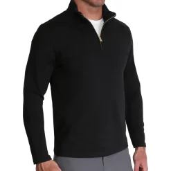State and Liberty Quarter Zip - Solid Black