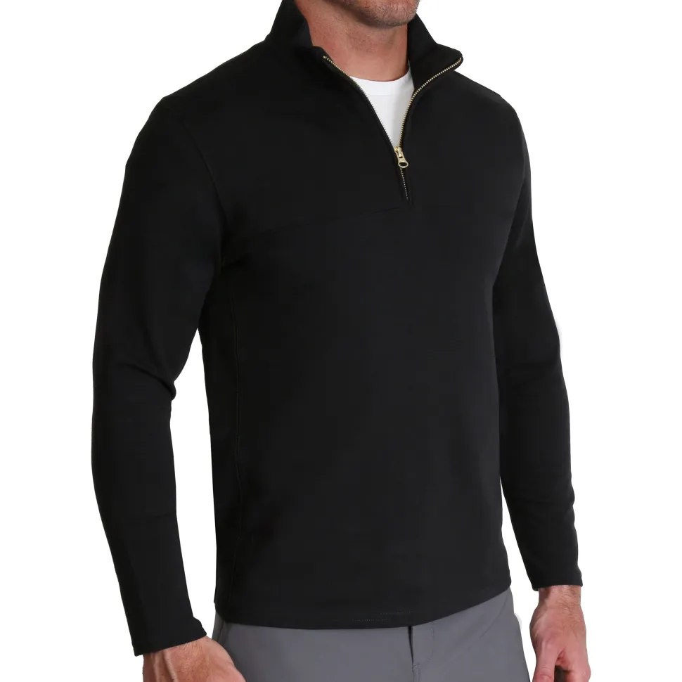State and Liberty Quarter Zip - Solid Black