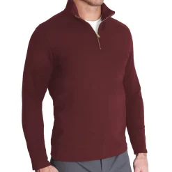 State and Liberty Quarter Zip - Solid Maroon