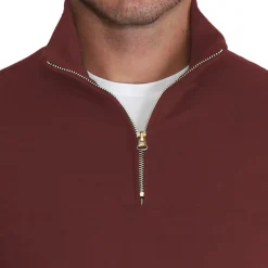 State and Liberty Quarter Zip - Solid Maroon
