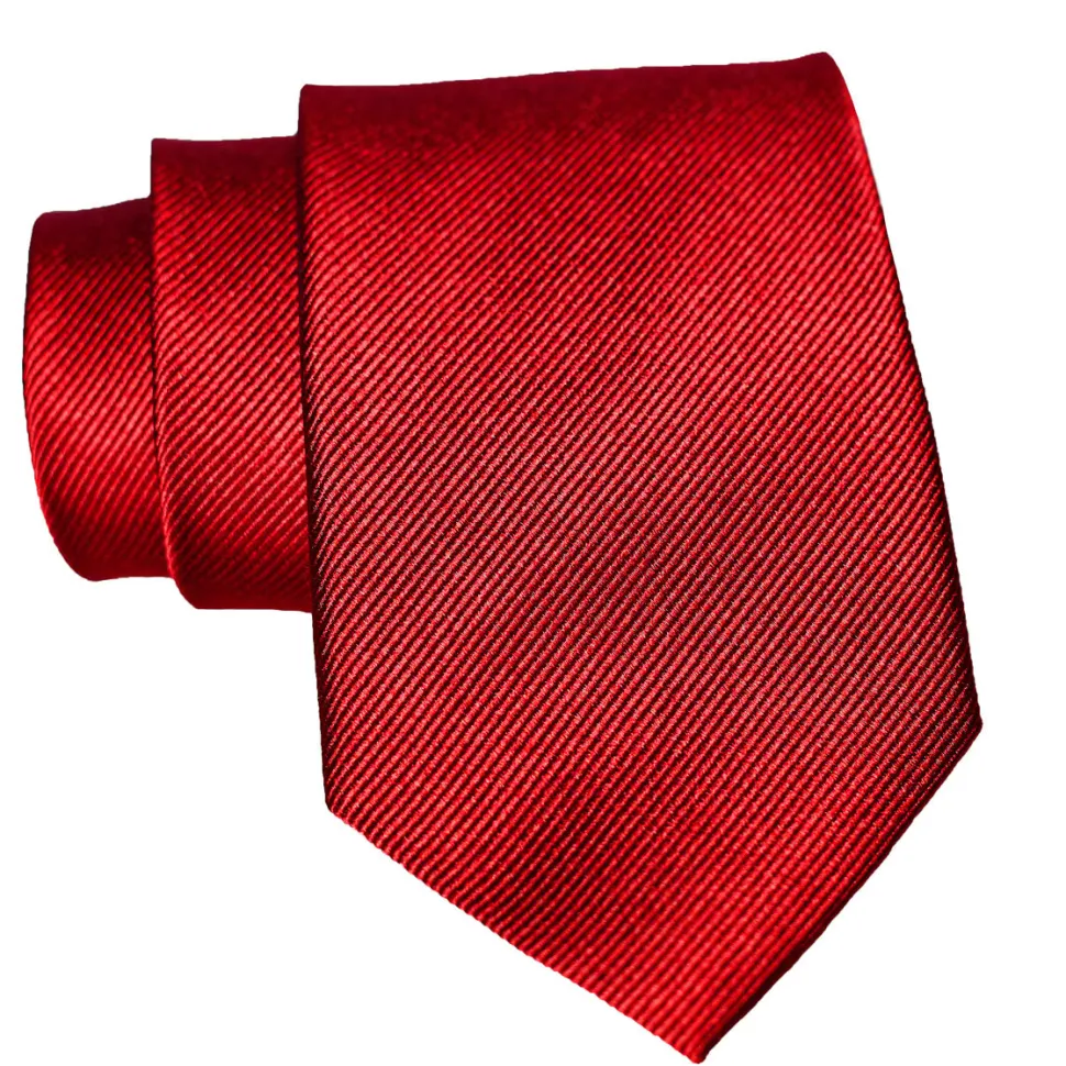 State and Liberty Red Woven Silk Tie
