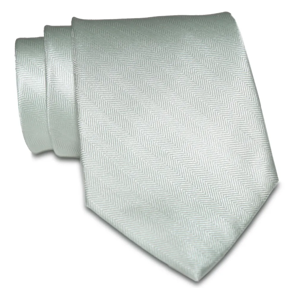 State and Liberty Sage Green Woven Silk Tie