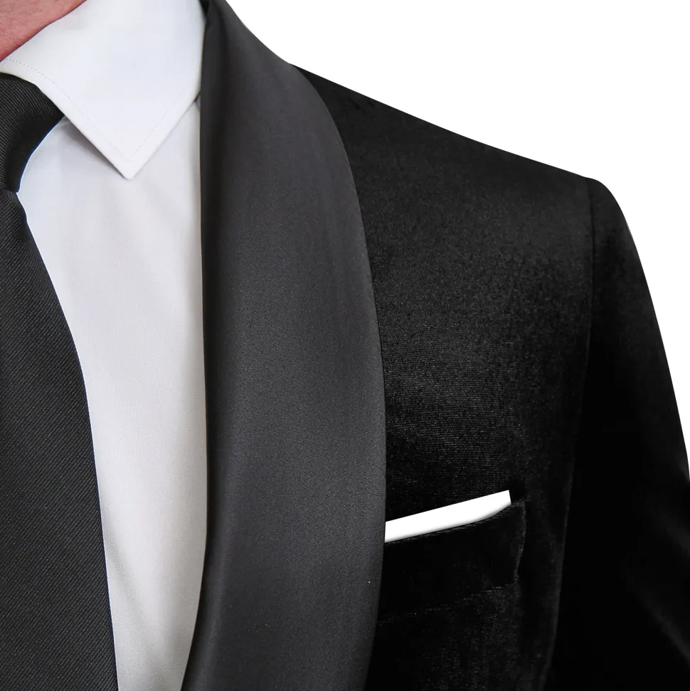 State and Liberty Satin Lapel Tuxedo Jacket - Black Velvet