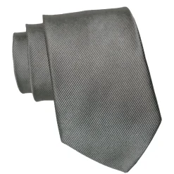 State and Liberty Silver Woven Silk Tie