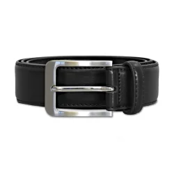 State and Liberty Solid Leather Belt - Black