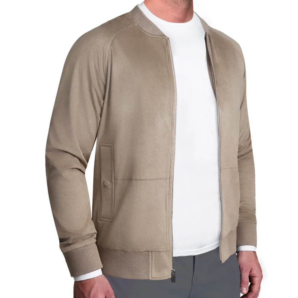 State and Liberty Suede Stretch Bomber - Tan