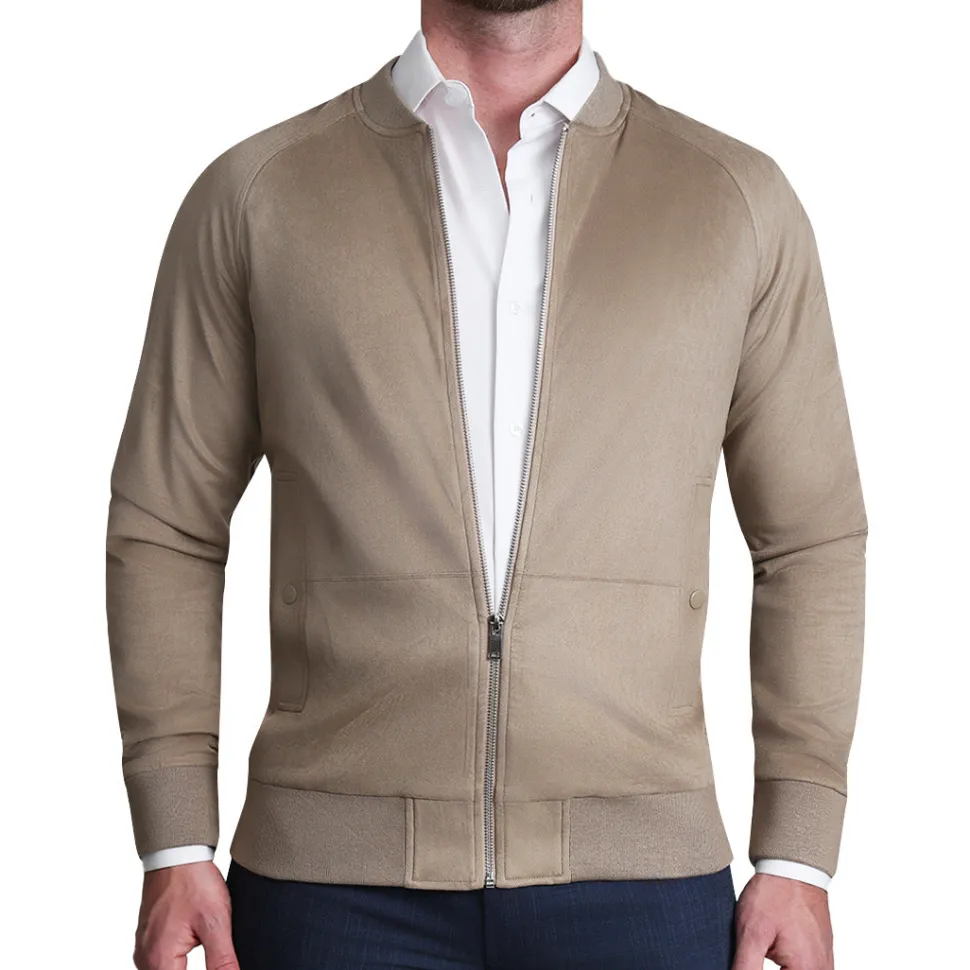 State and Liberty Suede Stretch Bomber - Tan