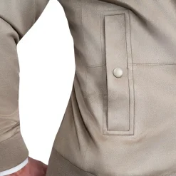 State and Liberty Suede Stretch Bomber - Tan